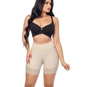 Colombian Shapewear Beige Short- Faja Colombiana Short media pierna color beige